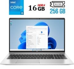 Ультрабук Б-класс HP ProBook 650 G8 / 15.6" (1920x1080) IPS / Intel Core i5-1135G7 (4 (8) ядра по 2.4 - 4.2 GHz) / 16 GB DDR4 / 256 GB SSD M.2 / Intel Iris Xe Graphics / WebCam / HDMI