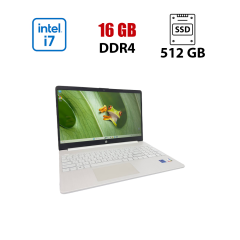Ультрабук HP 15 / 15.6" (1920x1080) IPS Touch / Intel Core i7-1165G7 (4 (8) ядра по 2.8 - 4.7 GHz) / 16 GB DDR4 / 512 GB SSD / Intel Iris Xe Graphics / WebCam