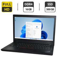 Ультрабук Lenovo ThinkPad T470 / 14" (1920x1080) TN / Intel Core i5-6300U (2 (4) ядра 2.4 - 3.0 GHz) / 16 GB DDR4 / 500 GB SSD / Intel HD Graphics 520 / Windows 11 Pro
