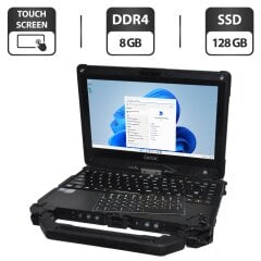 Захищений нетбук-трансформер Getac V110 G4 / 11.6" (1366x768) IPS Touch / Intel Core i7-7500U (2 (4) ядра по 2.7 - 3.5 GHz) / 8 GB DDR4 / 128 GB SSD / Intel HD Graphics 620 / WebCam / Стилус / Windows 11 Pro / Два АКБ