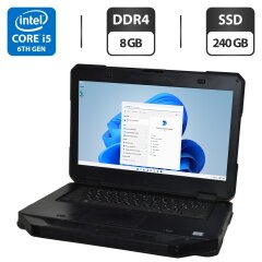 Защищенный ноутбук Б-класс Dell Latitude 5414 Rugged / 14" (1366x768) TN / Intel Core i5-6300U (2 (4) ядра по 2.4 - 3.0 GHz) / 8 GB DDR4 / 240 GB SSD / Intel HD Graphics 520 / Windows 11 Pro