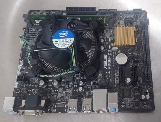 Комплект: материнская плата Asus H110M-CS / Intel Core i5-7400 (4 ядра по 3.0 - 3.5 GHz) / Intel HD Graphics 630 / Socket LGA1151 / Кулер BOX