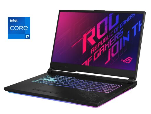 Ігровий ноутбук Asus ROG Strix G17 G712L / 17.3" (1920x1080) IPS / Intel Core i7-10750H (6 (12) ядер по 2.6 - 5.0 GHz) / 16 GB DDR4 / 1000 GB SSD / nVidia GeForce RTX 2070, 8 GB GDDR6, 256-bit / Win 11 Home
