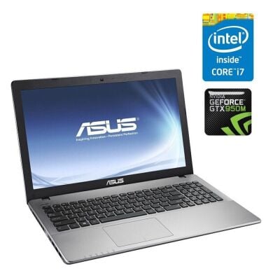 Ігровий ноутбук Б-клас Asus X550VX / 15.6" (1366x768) TN / Intel Core i7-7700HQ (4 (8) ядра по 2.8 - 3.8 GHz) / 24 GB DDR4 / 500 GB SSD M.2 / nVidia GeForce GTX 950M, 2 GB GDDR5, 128-bit / WebCam / HDMI / Win 10 Home