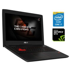 Игровой ноутбук Б-класс Asus ROG Strix GL502VM / 15.6" (1920x1080) IPS / Intel Core i7-7700HQ (4 (8) ядра по 2.8 - 3.8 GHz) / 16 GB DDR4 / 128 GB SSD NVMe + 1000 GB HDD / nVidia GeForce GTX 1060, 3 GB GDDR5, 192-bit / WebCam