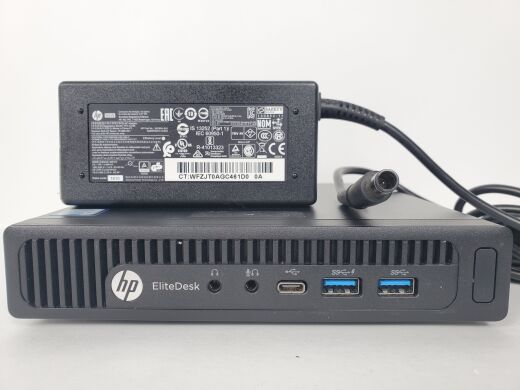 Неттоп HP EliteDesk 800 G2 USFF / Intel Core i5-6500T (4 ядра по 2.5 - 3.1 GHz) / 4 GB DDR4 / 120 GB SSD / Intel HD Graphics 530 / DP / VGA