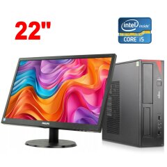 Комплект ПК Б-клас: Fujitsu Esprimo E420 E85+ SFF / Intel Core i5-4670 (4 ядра по 3.4 - 3.8 GHz) / 8 GB DDR3 / 240 GB SSD / Intel HD Graphics 4600 + Монітор Philips 223V5L / 22" (1920x1080) TN / 1x VGA / VESA 100x100 Комплект ПК Б-клас: Fujitsu Esprimo E420 E85+ SFF / Intel Core i5-4670 (4 ядра по 3.4 - 3.8 GHz) / 8 GB DDR3 / 240 GB SSD / Intel HD Graphics 4600 + Монітор Philips 223V5L / 22" (1920x1080) TN / 1x VGA / VESA 100x100