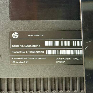 Моноблок HP Pro 3420 All-in-One / 20" (1600x900) TN / Intel Core i3-2100 (2 (4) ядра по 3.1 GHz) / 8 GB DDR3 / 500 GB HDD / Intel HD Graphics 2000 / DVD-ROM