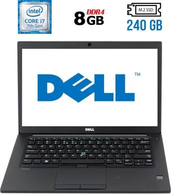 Ноутбук Б-класс Dell Latitude 7480 / 14" (1920x1080) IPS / Intel Core i7-7600U (2 (4) ядра по 2.8 - 3.9 GHz) / 8 GB DDR4 / 240 GB SSD M.2 / Intel HD Graphics 620 / WebCam