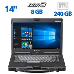 Защищенный ноутбук Б-класс Panasonic Toughbook CF-53 / 14" (1366x768) TN / Intel Core i5-3340M (2 (4) ядра по 2.7 - 3.4 GHz) / 8 GB DDR3 / 240 GB SSD / Intel HD Graphics 4000 / WebCam / DVD-RW