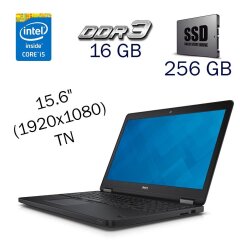 Ноутбук Dell Latitude E5550 / 15.6" (1920х1080) TN / Intel Core i5-5300U (2 (4) ядра по 2.3 - 2.9 GHz) / 16 GB DDR3 / 256 GB SSD / Intel HD Graphics 5500 / WebCam + Бездротова мишка
