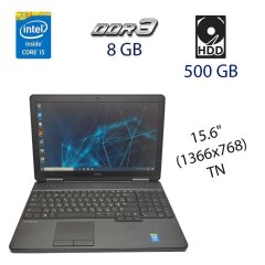 Ігоровий ноутбук Dell Latitude E5540 / 15.6" (1366x768) TN / Intel Core i5-4300U (2 (4) ядра по 1.9 - 2.9 GHz) / 8 GB DDR3 / 500 GB HDD / nVidia GeForce GT 720M, 2 GB DDR3, 64-bit / WebCam / DVD-ROM