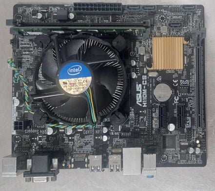 Комплект: материнская плата Asus H110M-CS / Intel Core i5-7400 (4 ядра по 3.0 - 3.5 GHz) / Intel HD Graphics 630 / Socket LGA1151 / Кулер BOX