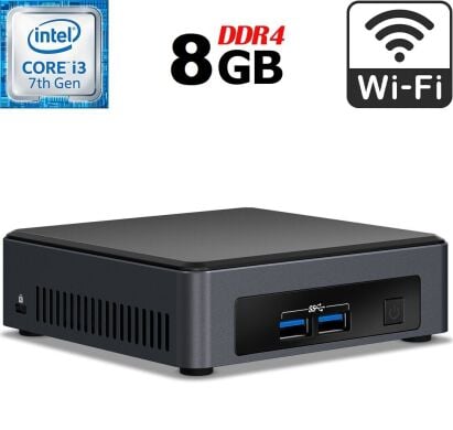 Неттоп Intel NUC NUC7i3DNB USFF / Intel Core i3-7100U (2 (4) ядра по 2.4 GHz) / 8 GB DDR4 / 250 GB SSD / Intel HD Graphics 620 / HDMI / Wi-Fi + Блок живлення Неттоп Intel NUC NUC7i3DNB USFF / Intel Core i3-7100U (2 (4) ядра по 2.4 GHz) / 8 GB DDR4 / 250 GB SSD / Intel HD Graphics 620 / HDMI / Wi-Fi + Блок живлення
