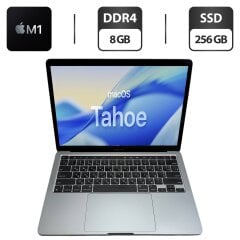Ноутбук Apple MacBook Pro 13 2020 Space Gray / 13.3" (2560x1600) IPS / Apple M1 (8 (4) ядер по 2.06 - 3.2 GHz) / 8 GB DDR4 / 256 GB SSD / Apple M1 8-Core GPU / WebCam / Touch Bar / MacOS