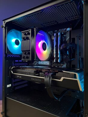 Сборка под заказ: игровой ПК Gamdias Aura GC10M ARGB Black Tower / AMD Ryzen 7 5700X (8 (16) ядер по 3.4 - 4.6 GHz) / 32 GB DDR4 / 1000 GB SSD M.2 / AMD Radeon RX 6700 XT, 12 GB GDDR6, 192-bit / 650W