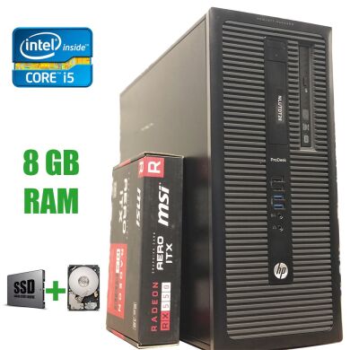HP 600 G1 / Intel Core i5-4570 (4 ядра по 3.2 - 3.6GHz) / 8 GB DDR3 / 120 GB SSD+500GB HDD / Radeon RX550 2GB GDDR5 128 bit / DVD-RW