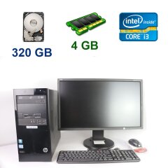 HP Pro 3400 Tower / Intel Core i3-2100 (2 (4) ядра по 3.1 GHz) / 4 GB RAM / 320 GB HDD + NEC MultiSync E233WMi / 23" (1920x1080) IPS / VGA, DVI, DP, 2x Audio Ports