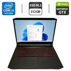 Игровой ноутбук Acer Nitro 5 / 15.6" (1920x1080) IPS / Intel Core i5-10300H (4 (8) ядра по 2.5 - 4.5 GHz) / 16 GB DDR4 / 512 GB SSD M.2 / nVidia GeForce GTX 1650, 4 GB GDDR5, 128-bit / WebCam / HDMI
