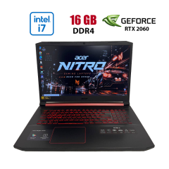 Игровой ноутбук Acer Nitro 5 AN517-51 / 17.3" (1920x1080) IPS / Intel Core i7-9750H (6 (12) ядра по 2.6&nbsp;- 4.5&nbsp;GHz) / 16 GB DDR4 / 128 GB SSD + 2000 GB HDD / nVidia GeForce RTX 2060, 6 GB GDDR6, 192-bit / WebCam