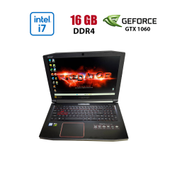 Игровой ноутбук Acer Predator Helios 300 / 15.6" (1920x1080) IPS / Intel Core i7-7700HQ (4 (8) ядра по 2.8 - 3.8 GHz) / 16 GB DDR4 / 256 GB SSD + 1000 GB HDD / nVidia GeForce GTX 1060, 6 GB GDDR5, 192-bit / WebCam