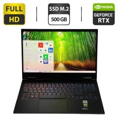 Игровой ноутбук Б-класс HP Omen 15-ek0013dx / 15.6" (1920x1080) IPS / Intel Core i7-10750H (6 (12) ядер по 2.6 - 5.0 GHz) / 16 GB DDR4 / 500 GB SSD M.2 / nVidia GeForce RTX 2060, 6 GB GDDR6, 192-bit / WebCam / Windows 10 Home