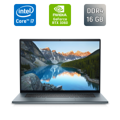 Ігровий ноутбук Dell Inspiron 16 7610 / 16" (3072x1920) IPS / Intel Core i7-11800H (8 (16) ядер по 2.3 - 4.6 GHz) / 16 GB DDR4 / 512 GB SSD / nVidia GeForce RTX 3060, 6 GB GDDR6, 192-bit / WebCam / TouchID