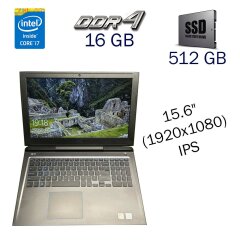 Игровой ноутбук Dell Inspiron G7 15 7588 / 15.6" (1920x1080) IPS / Intel Core i7-8750H (6 (12) ядра по 2.2 - 4.1 GHz) / 16 GB DDR4 / 512 GB SSD / nVidia GeForce GTX 1060, 6 GB GDDR5, 192-bit / WebCam