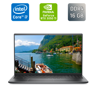 Ігровий ноутбук Dell Vostro 15 7510 / 15.6" (1920x1080) IPS / Intel Core i7-11800H (8 (16) ядер по 2.3 - 4.6 GHz) / 16 GB DDR4 / 512 GB SSD / nVidia GeForce RTX 3050 Ti, 4 GB GDDR6, 128-bit / WebCam / Fingerprint / Windows 11