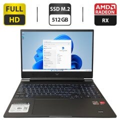 Ігровий ноутбук HP Victus 15 15z-fb100 / 15.6" (1920x1080) IPS / AMD Ryzen 5 7535HS (6 (12) ядра по 3.3 - 4.5 GHz) / 16 GB DDR5 / 512 GB SSD M.2 / AMD Radeon RX 6550M, 4 GB GDDR6, 64-bit / WebCam