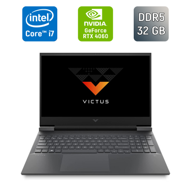 Ігровий ноутбук HP Victus 16-r0073cl / 16" (1920x1080) IPS / Intel Core i7-13700HX (16 (24) ядер по 1.5 - 5.0 GHz) / 32 GB DDR5 / 1000 GB SSD / nVidia GeForce RTX 4060, 8 GB GDDR6, 128-bit / WebCam / Windows 11 Ігровий ноутбук HP Victus 16-r0073cl / 16" (1920x1080) IPS / Intel Core i7-13700HX (16 (24) ядер по 1.5 - 5.0 GHz) / 32 GB DDR5 / 1000 GB SSD / nVidia GeForce RTX 4060, 8 GB GDDR6, 128-bit / WebCam / Windows 11
