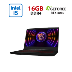 Игровой ноутбук MSI GF63 Thin 12VF-402NEU / 15.6" (1920x1080) IPS / Intel Core i5-12450H (8 (12) ядер по 3.3 - 4.4 GHz) / 16 GB DDR4 / 500 GB SSD / nVidia GeForce RTX 4060, 8 GB GDDR6, 128-bit / WebCam