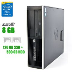 Компьютер HP Compaq 8300 Elite SFF / Intel Core i5-2400 (4 ядра по 3.1 - 3.4 GHz) / 8 GB DDR3 / 120 GB SSD + 500 GB HDD / Intel HD Graphics 2000 