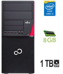 Компьютер Fujitsu Esprimo P720 E90+ Tower / Intel Core i3-4130 (2 (4) ядра по 3.4 GHz) / 8 GB DDR3 / 1000 GB HDD / Intel HD Graphics 4400 / 280W / DisplayPort / DVI