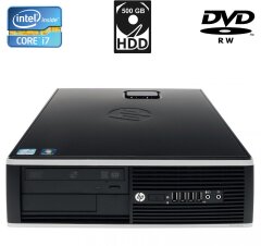 Компьютер HP Compaq 8200 Elite SFF / Intel Core i7-2600 (4 (8) ядра по 3.4 - 3.8 GHz) / 4 GB DDR3 / 500 GB HDD / Intel HD Graphics 2000 / DVD-RW / DisplayPort