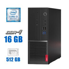 Компьютер Lenovo V530S SFF / Intel Core i3-8100 (4 ядра по 3.6 GHz) / 16 GB DDR4 / 512 GB SSD / Intel UHD Graphics 630 / DVD-ROM