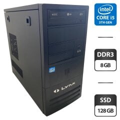 Компьютер NoName Tower / Intel Core i5-3470 (4 ядра по 3.2 - 3.6 GHz) / 8 GB DDR3 / 128 GB SSD / Intel HD Graphics 2500 / DVD-ROM