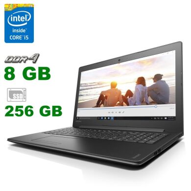 Ноутбук Lenovo Ideapad 310-15IKB / 15.6" (1920x1080) TN / Intel Core i5-7200U (2 (4) ядра по 2.5 - 3.1 GHz) / 8 GB DDR4 / 256 GB SSD / Intel HD Graphics 620 / WebCam / DVD-RW