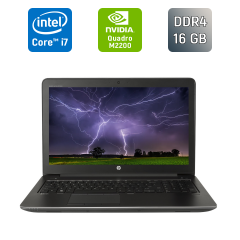 Мобильная рабочая станция Б-класс HP ZBook 15 G4 / 15.6" (1920x1080) IPS / Intel Core i7-7820HQ (4 (8) ядра по 2.9 - 3.9 GHz) / 16 GB DDR4 / 512 GB SSD / nVidia Quadro M2200, 4 GB GDDR5, 128-bit / WebCam / Fingerprint