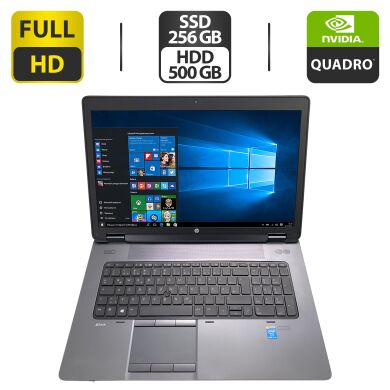 Мобільна робоча станція Б-клас HP ZBook 17 G2 / 17.3" (1920x1080) TN / Intel Core i7-4810MQ (4 (8) ядра по 2.8 - 3.8 GHz) / 16 GB DDR3 / 256 GB SSD + 500 GB HDD / nVidia Quadro K1100M, 2 GB GDDR5, 128-bit / WebCam / DVD-ROM / HDMI Мобільна робоча станція Б-клас HP ZBook 17 G2 / 17.3" (1920x1080) TN / Intel Core i7-4810MQ (4 (8) ядра по 2.8 - 3.8 GHz) / 16 GB DDR3 / 256 GB SSD + 500 GB HDD / nVidia Quadro K1100M, 2 GB GDDR5, 128-bit / WebCam / DVD-ROM / HDMI