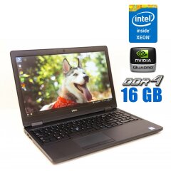 Мобільна робоча станція Dell Precision 3530 / 15.6" (1920x1080) TN / Intel Xeon E-2176M (6 (12) ядра по 2.7 - 4.4 GHz) / 16 GB DDR4 / 512 GB SSD / nVidia Quadro P600, 4 GB GDDR5, 128-bit / WebCam