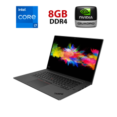 Мобильная рабочая станция Lenovo Thinkpad P1 Gen 3 / 15.6" (1920x1080) IPS / Intel Core i7-10750H (6 (12) ядер по 2.6 - 5.0 GHz) / 8 GB DDR4 / 240 GB SSD / nVidia Quadro T2000, 4 GB GDDR5, 128-bit / WebCam