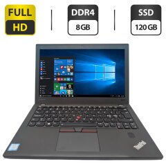 Нетбук Lenovo ThinkPad X270 / 12.5" (1920x1080) IPS / Intel Core i7-7600U (2 (4) ядра по 2.8 - 3.9 GHz) / 8 GB DDR4 / 120 GB SSD / Intel HD Graphics 620 / WebCam
