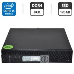 Неттоп Б-класс Dell OptiPlex 7040 USFF / Intel Core i5-6500T (4 ядра по 2.5 - 3.1 GHz) / 8 GB DDR4 / 128 GB SSD / Intel HD Graphics 530 / Windows 11 Pro / Блок питания