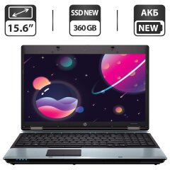 Ноутбук Б-класс HP ProBook 6555b / 15.6" (1366x768) TN / AMD Turion II P520 (2 ядра по 2.3 GHz) / 8 GB DDR3 / 360 GB SSD NEW / AMD Radeon HD 4200 Graphics / DVD-ROM / АКБ NEW / Windows 10 Pro