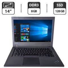 Ноутбук Б-клас Lenovo ThinkPad L440 / 14" (1366x768) TN / Intel Core i3-4000M (2 (4) ядра по 2.4 GHz) / 8 GB DDR3 / 128 GB SSD / Intel HD Graphics 4600 / WebCam
