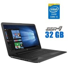 Ноутбук HP 17-x116dx / 17" (1600x900) TN / Intel Core i5-7200U (2 (4) ядра по 2.5 - 3.1 GHz) / 32 GB DDR4 / 240 GB SSD / Intel HD Graphics 620 / WebCam / Win 10 Home