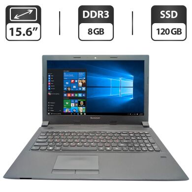 Ноутбук Lenovo B50-70 / 15.6" (1366x768) TN / Intel Pentium 3558U (2 ядра по 1.7 GHz) / 8 GB DDR3 / 120 GB SSD / Intel HD Graphics / WebCam / DVD-ROM