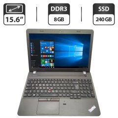 Ноутбук Lenovo ThinkPad E550 / 15.6" (1366x768) TN / Intel Core i5-5200U (2 (4) ядра по 2.2 - 2.7 GHz) / 8 GB DDR3 / 240 GB SSD / Intel HD Graphics 5500 / WebCam / DVD-ROM