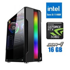 Новый игровой ПК Tower / Intel Core i5-11400F (6 (12) ядер по 2.6 - 4.4 GHz) / 16 GB DDR4 / 500 GB SSD M.2 / nVidia GeForce RTX 3060, 12 GB GDDR6, 192-bit / 700W